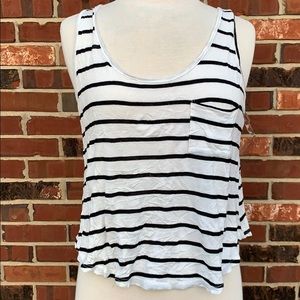 Black and White Striped Crop Top